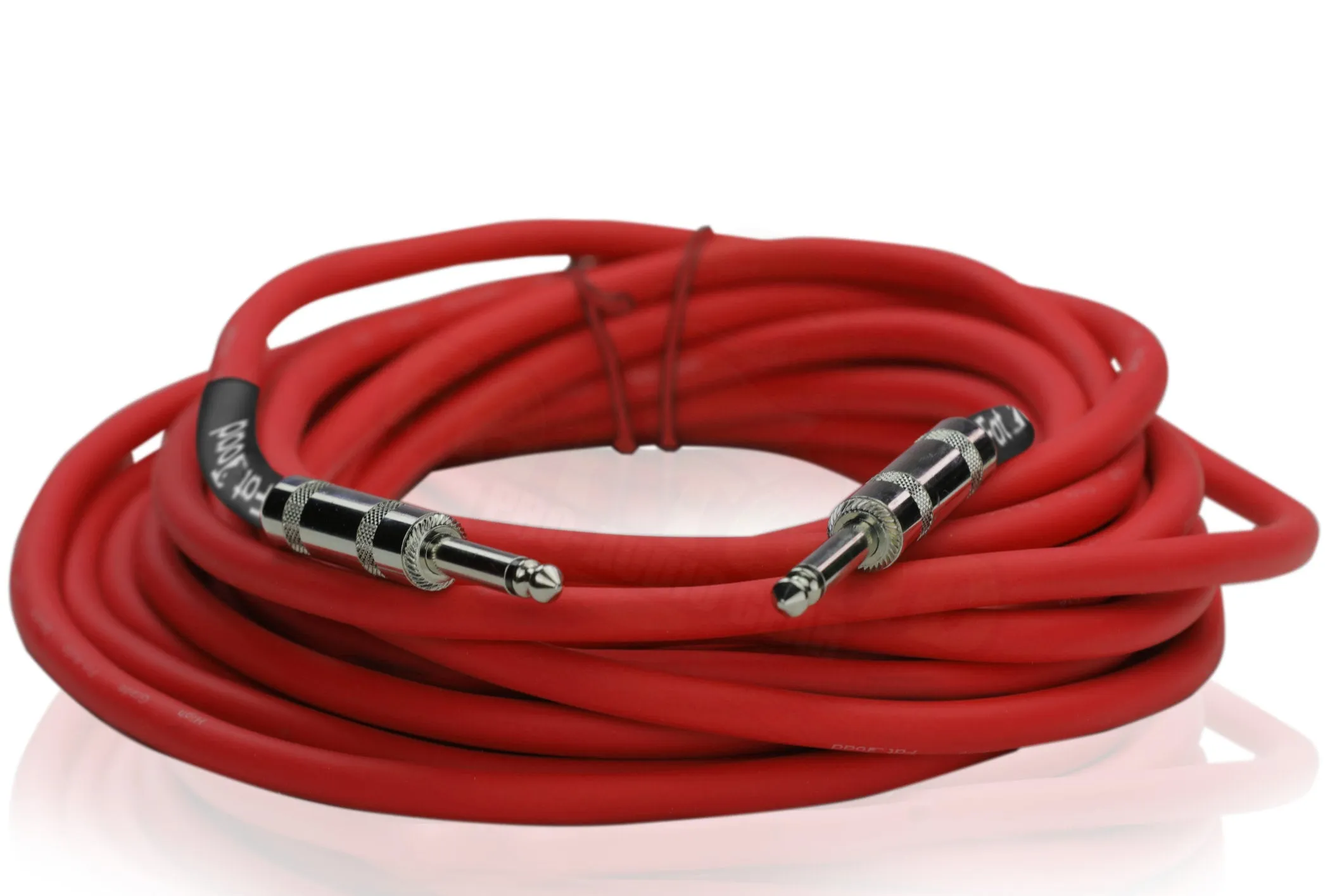 1/4" to 1/4 Male Jack Speaker Cables (2 Pack) by FAT TOAD - 25ft Professional Pro Audio Red DJ Speakers PA Patch Cords - Quarter Inch 12 AWG Wire from GeekStands