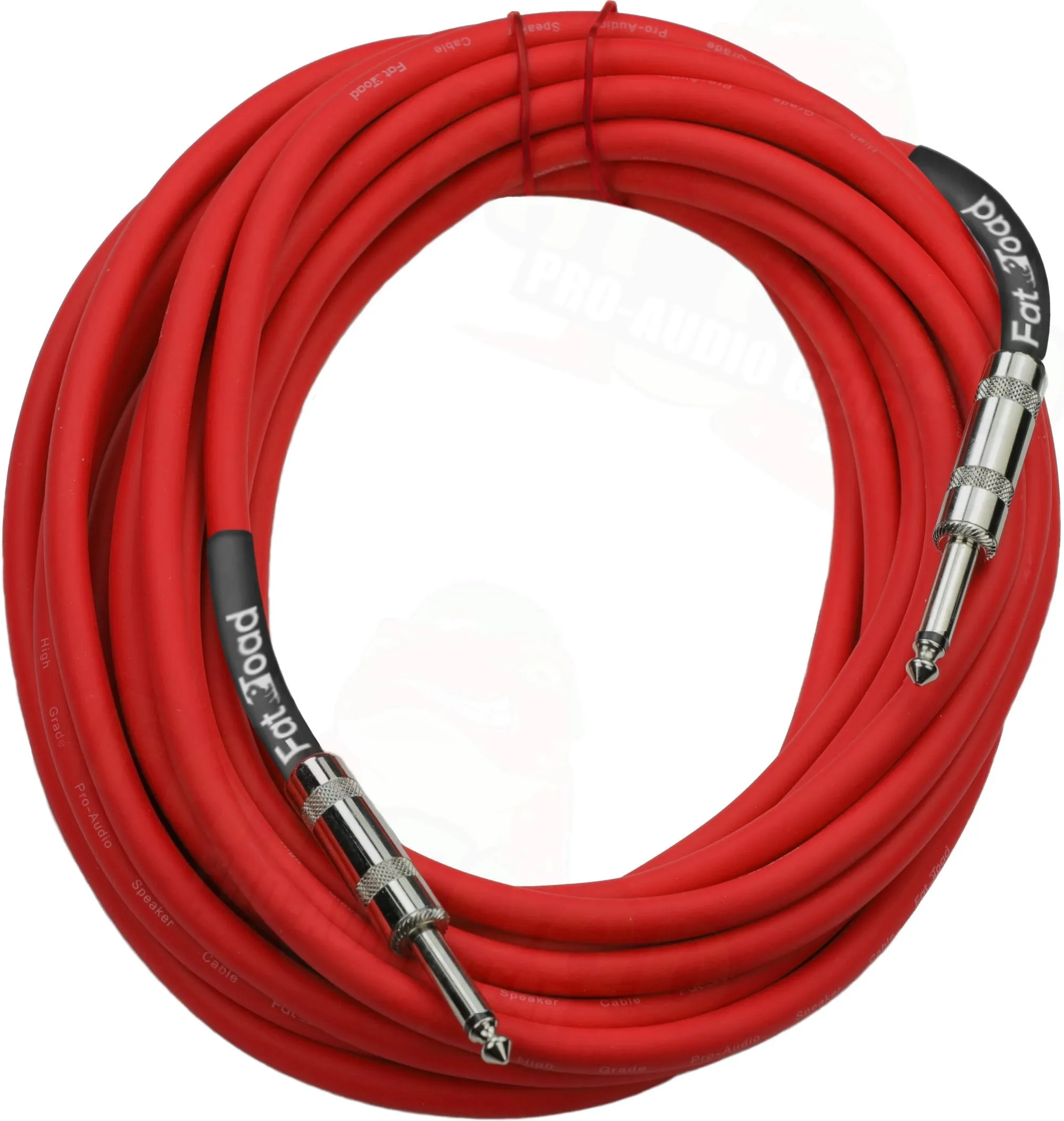 1/4" to 1/4 Male Jack Speaker Cables (2 Pack) by FAT TOAD - 25ft Professional Pro Audio Red DJ Speakers PA Patch Cords - Quarter Inch 12 AWG Wire from GeekStands
