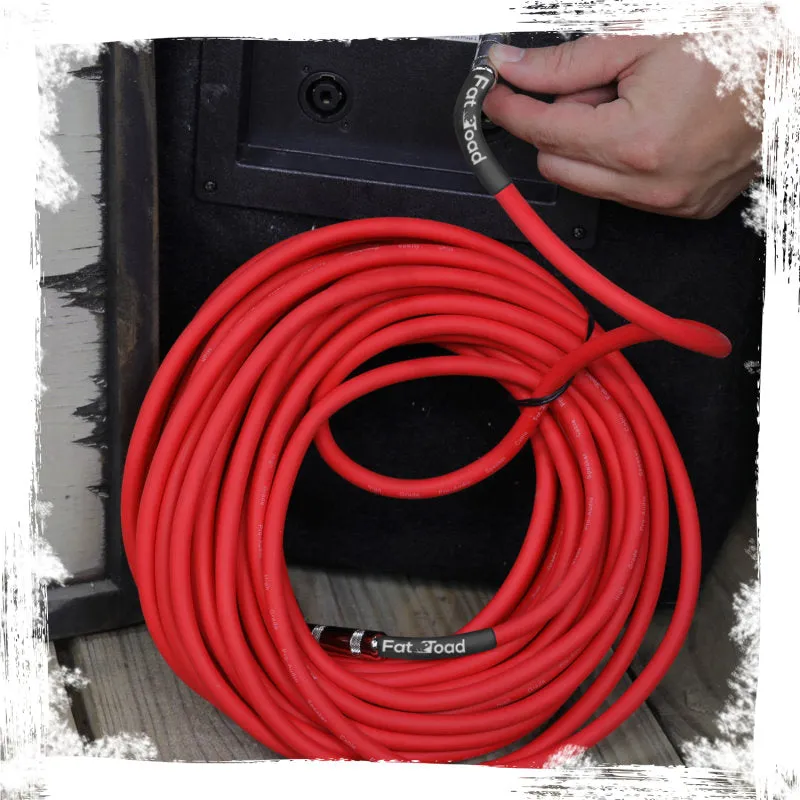 1/4" to 1/4 Male Jack Speaker Cables (2 Pack) by FAT TOAD - 25ft Professional Pro Audio Red DJ Speakers PA Patch Cords - Quarter Inch 12 AWG Wire from GeekStands