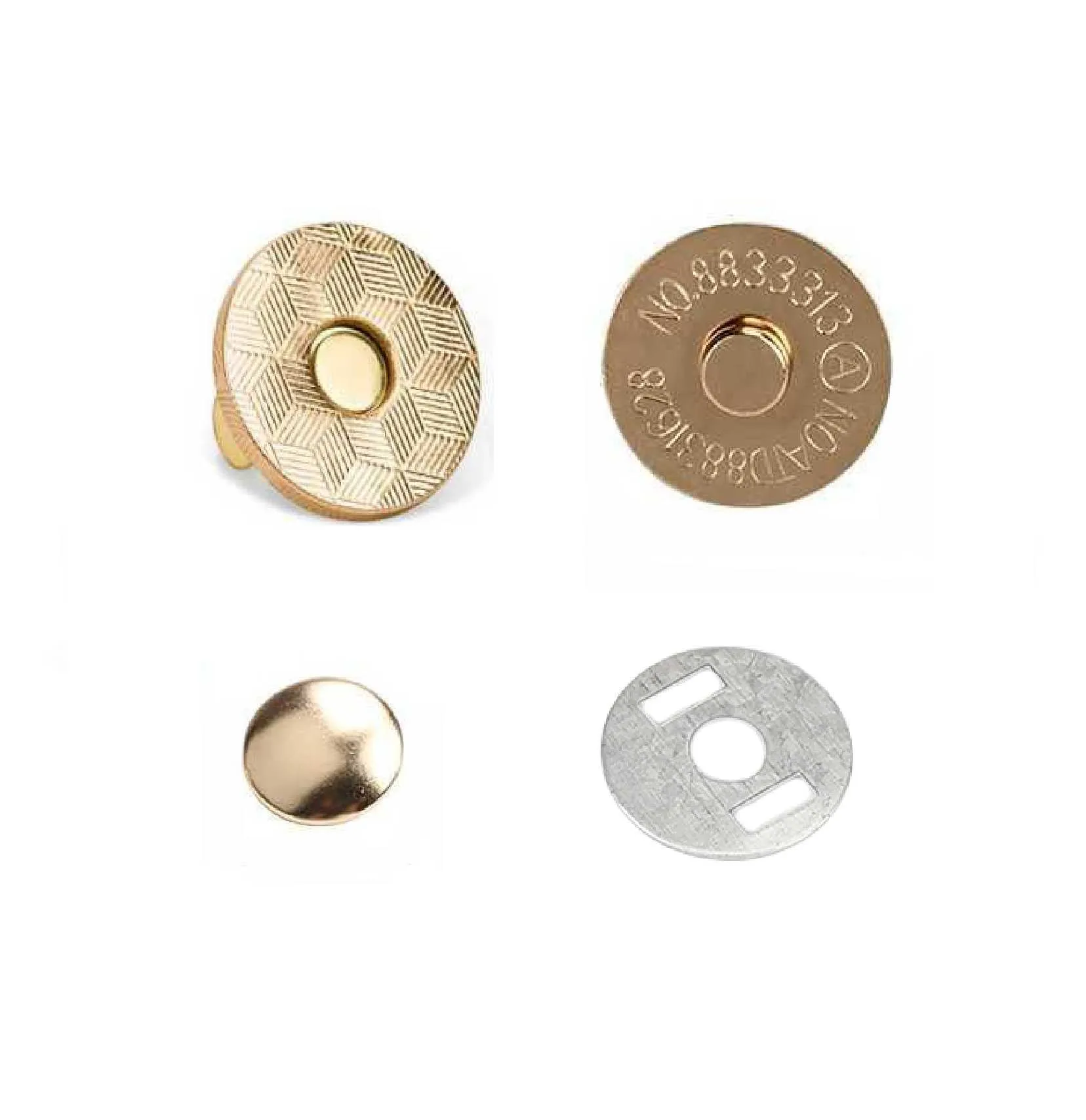 14x2mm Single Rivet Magnetic Snaps (50-sets)