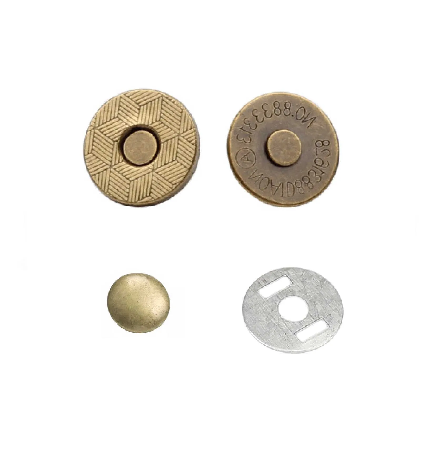 14x2mm Single Rivet Magnetic Snaps (50-sets)