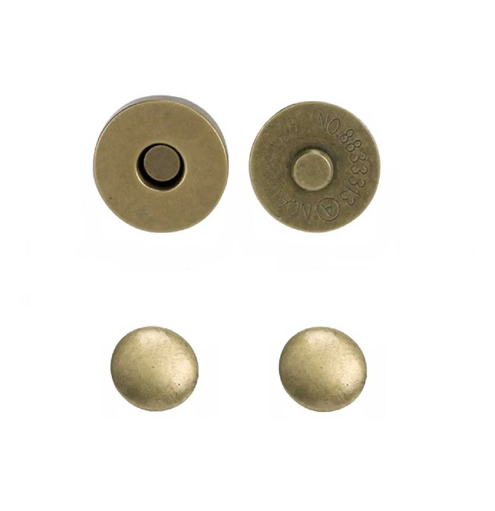 14x3.5mm Double Rivet Magnetic Snaps (50-sets)