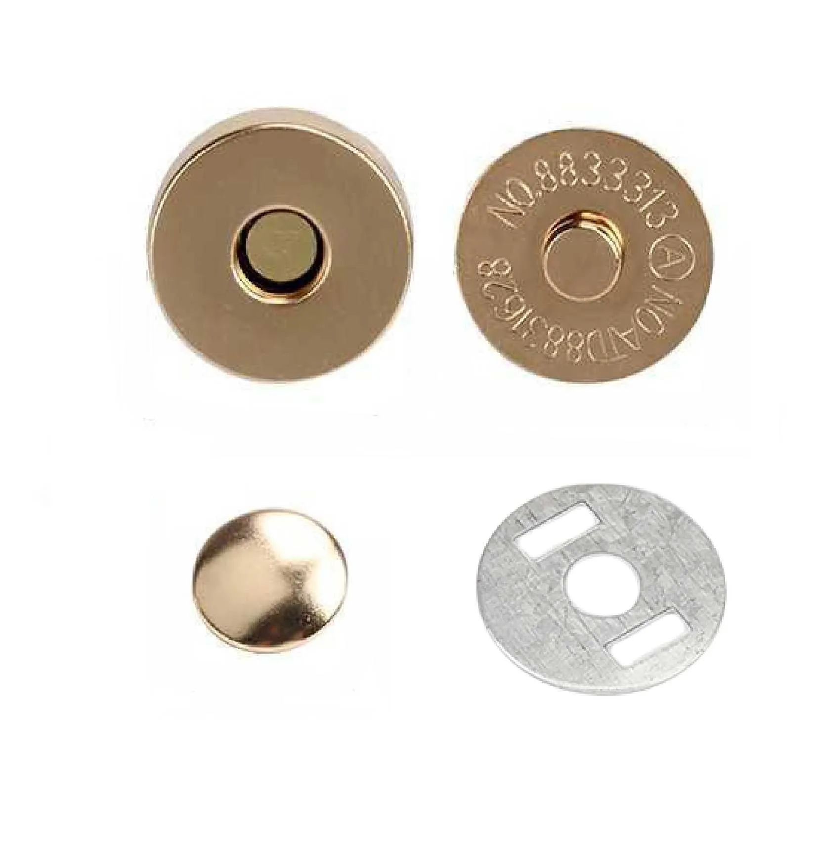 18x4.5mm Single Rivet Magnetic Snaps (50-sets)