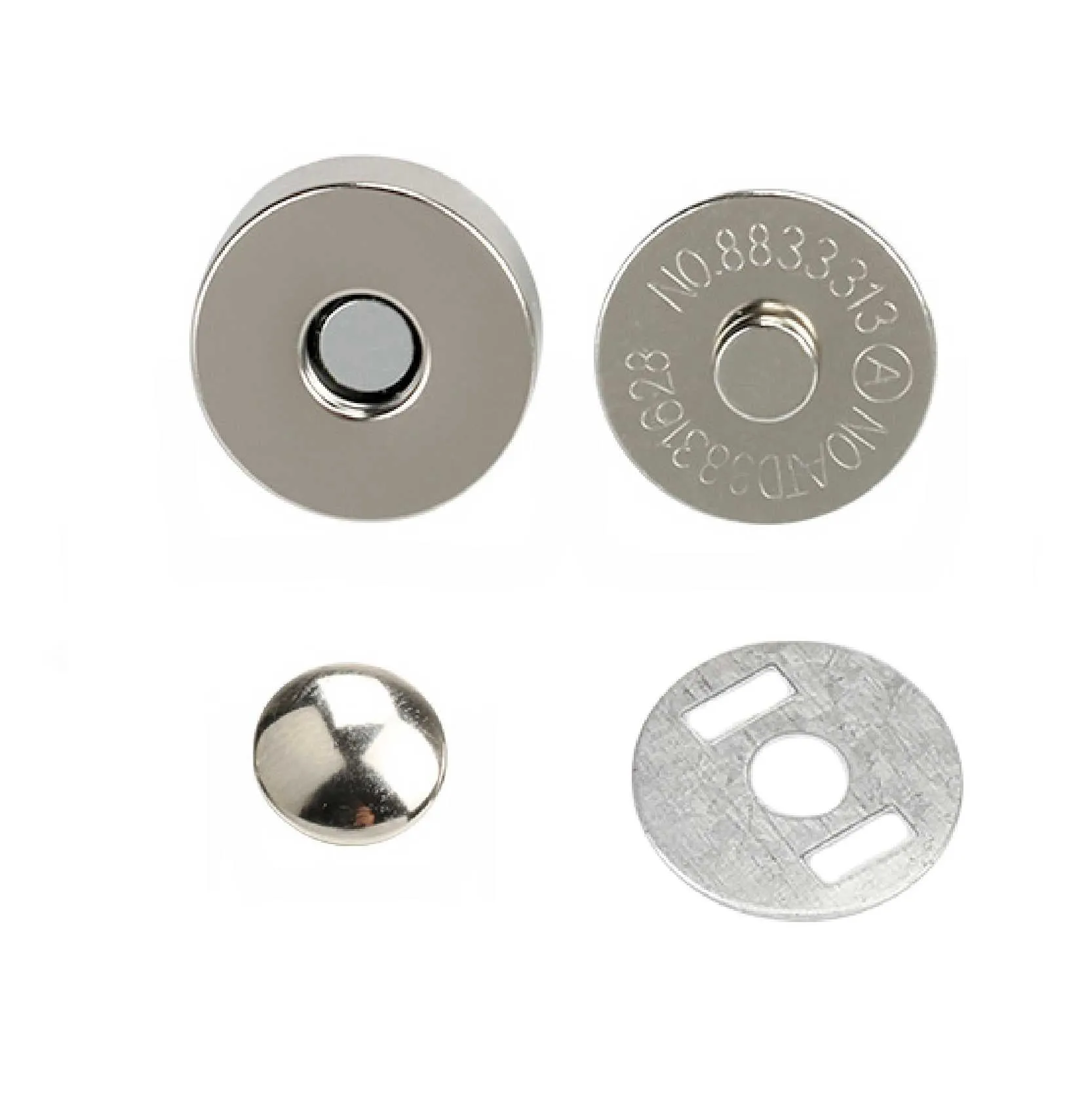 18x4.5mm Single Rivet Magnetic Snaps (50-sets)