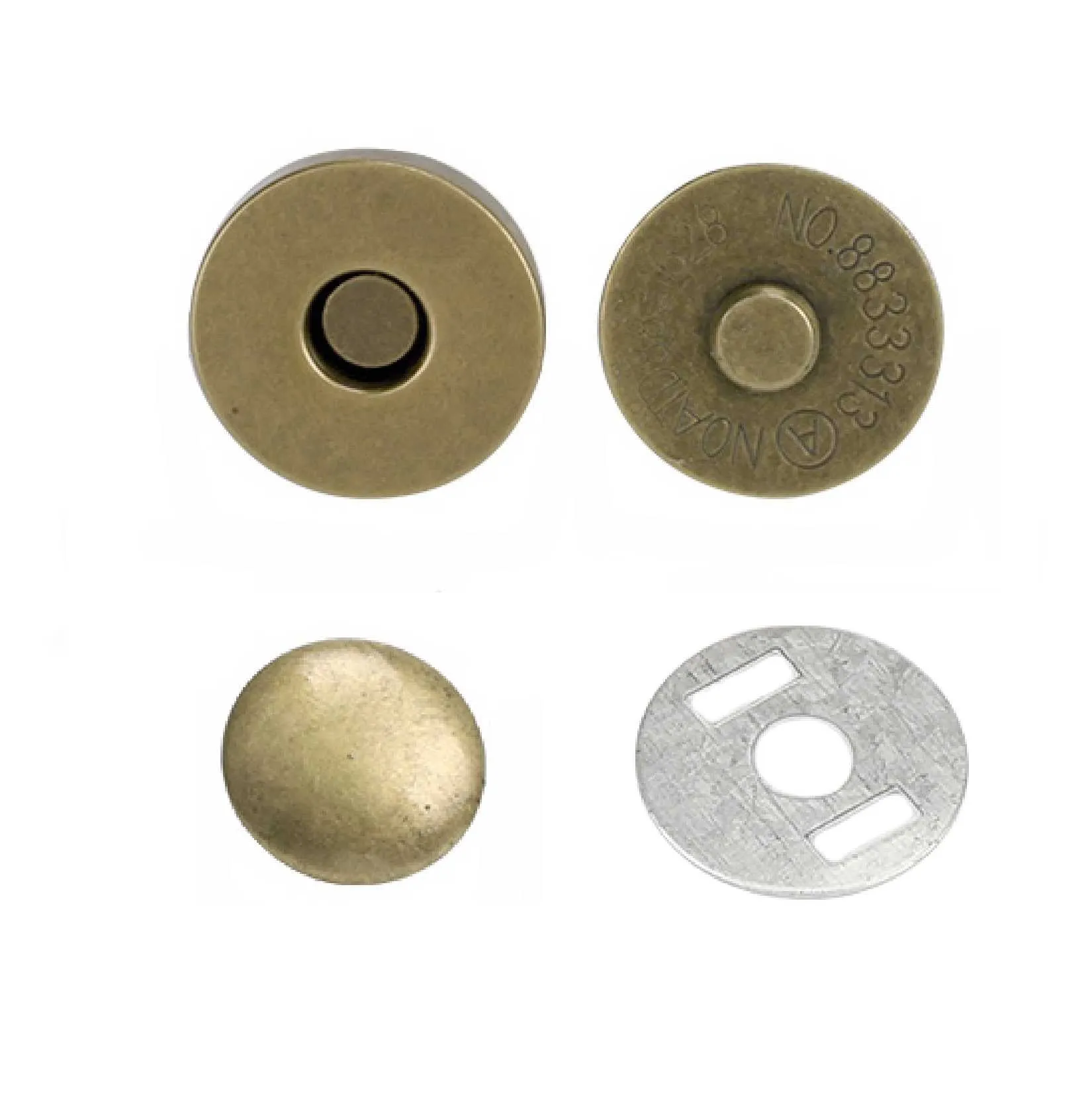 18x4.5mm Single Rivet Magnetic Snaps (50-sets)