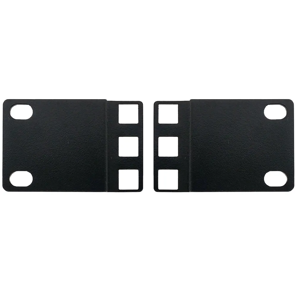 1U 23 inches to 19 inches Reducer Panel Adapter, Square Hole - Black (Pair)