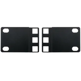 1U 23 inches to 19 inches Reducer Panel Adapter, Square Hole - Black (Pair)