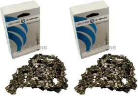 2 Pack Stens 092-3727 Chain Pre-Cut Loop 72 DL 3/8" .050 Chisel Standard