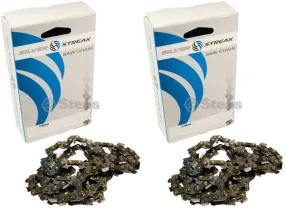 2 Pack Stens 095-3687 Chain Pre-Cut Loop 68 DL 3/8" LP .050 S-Chis Reduced Ki