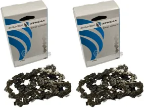 2 Pack Stens 097-3667 Chain Pre-Cut Loop 66 DL .325" .050 S-Chis Reduced Kic