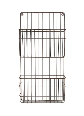 2 Tiers Wall Mounting Bronze File Organizer