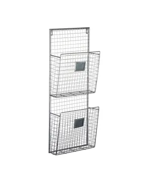 2 Tiers Wall Mounting Paper Holder and File Organizer