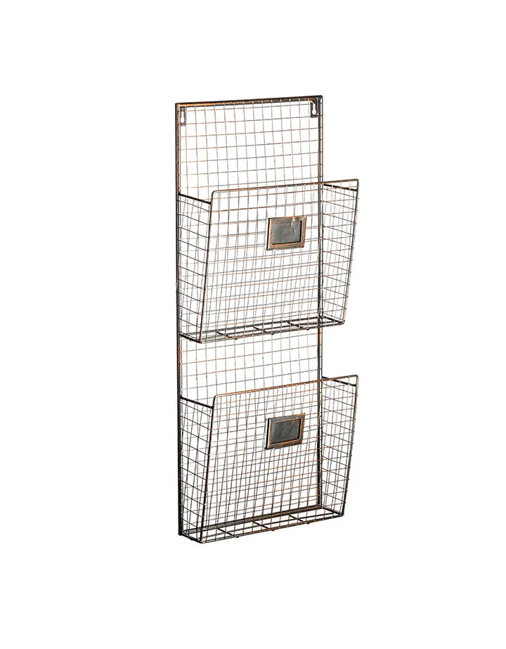 2 Tiers Wall Mounting Paper Holder and File Organizer