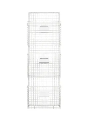 3 Tier Metal White Wire Wall-Mounting File Holder