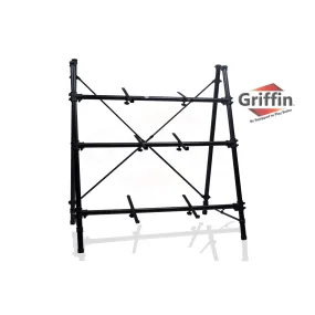 3 Tier Piano Keyboard Stand by GRIFFIN - Triple A-Frame Standing Synthesizer Mixer Workstation Platform - Pro Audio Stage Music Recording Studio Rack