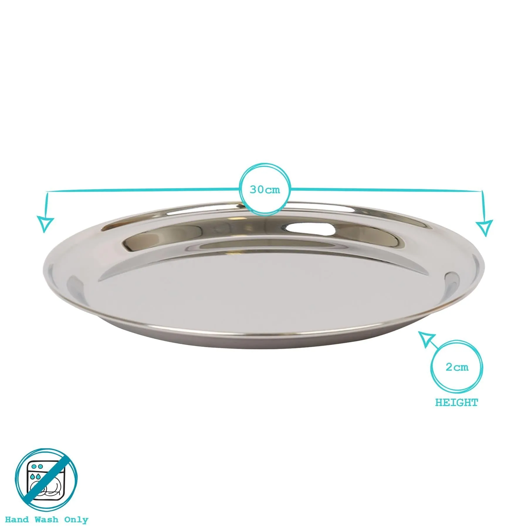 30cm Round Stainless Steel Serving Tray - By Argon Tableware