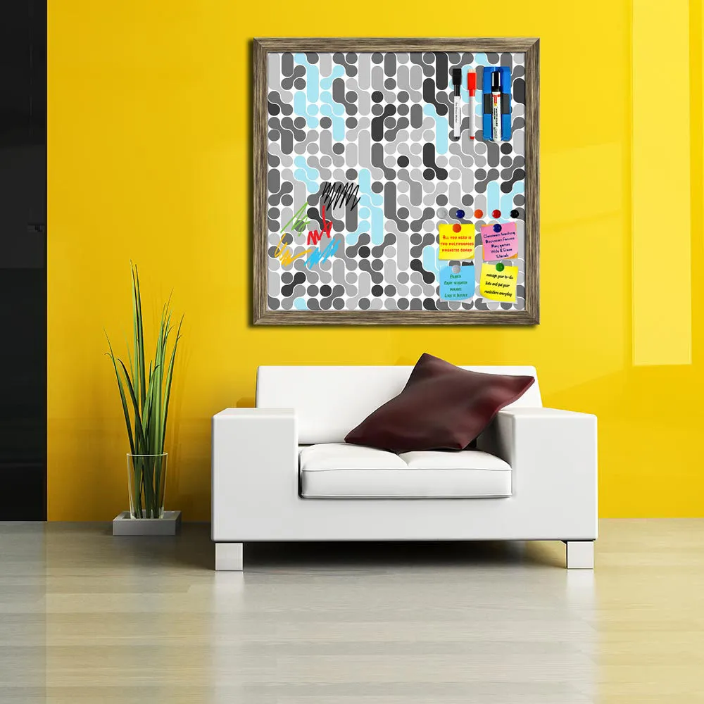Abstract Geometric Framed Magnetic Dry Erase Board | Combo with Magnet Buttons & Markers
