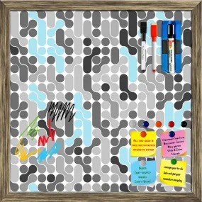 Abstract Geometric Framed Magnetic Dry Erase Board | Combo with Magnet Buttons & Markers