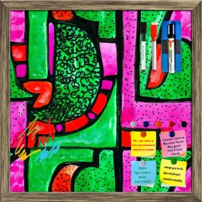 Abstract Geometric Ornament Pattern D1 Framed Magnetic Dry Erase Board | Combo with Magnet Buttons & Markers