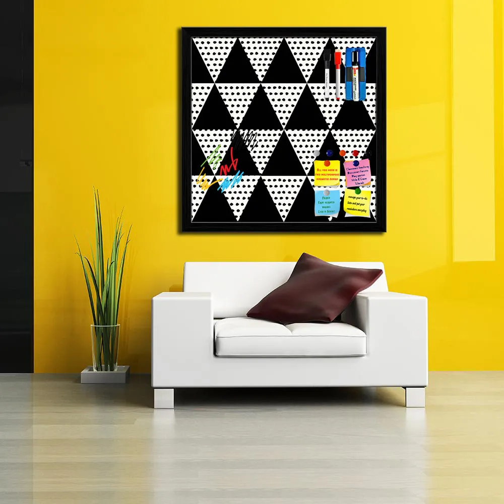 Abstract Geometric Pattern D11 Framed Magnetic Dry Erase Board | Combo with Magnet Buttons & Markers
