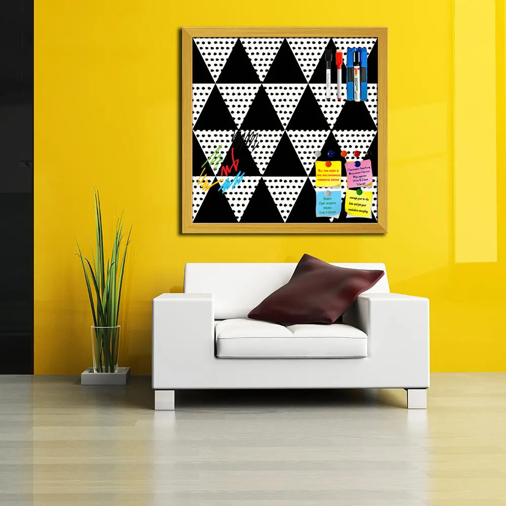 Abstract Geometric Pattern D11 Framed Magnetic Dry Erase Board | Combo with Magnet Buttons & Markers