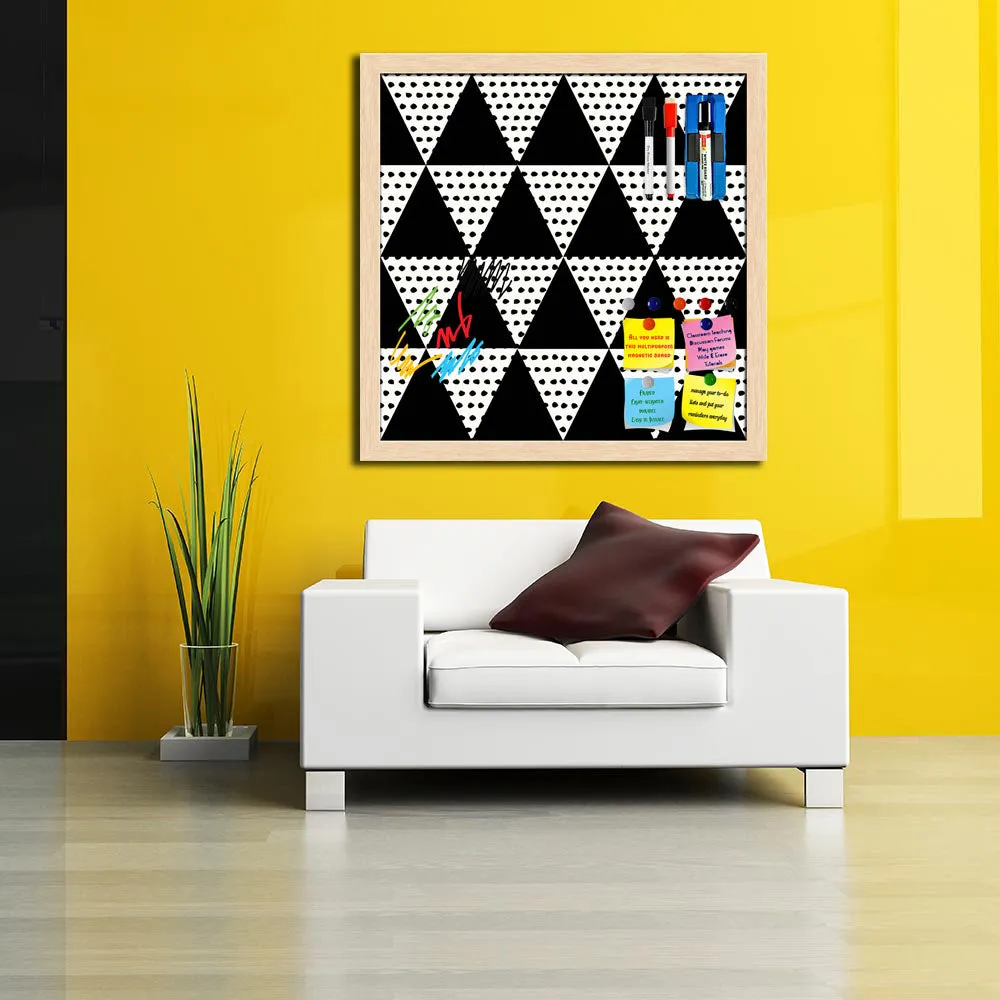 Abstract Geometric Pattern D11 Framed Magnetic Dry Erase Board | Combo with Magnet Buttons & Markers