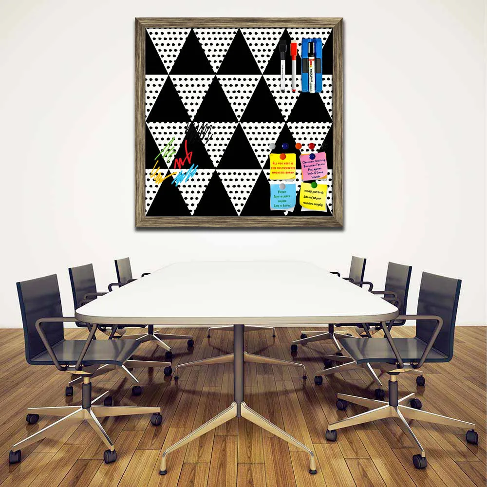 Abstract Geometric Pattern D11 Framed Magnetic Dry Erase Board | Combo with Magnet Buttons & Markers