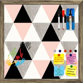 Abstract Geometric Pattern D12 Framed Magnetic Dry Erase Board | Combo with Magnet Buttons & Markers