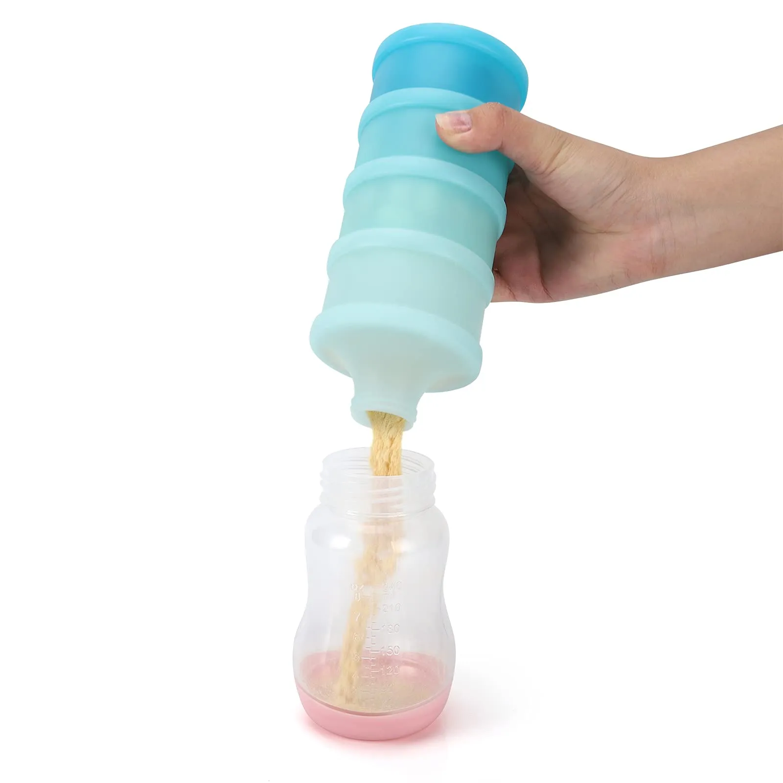 Accmor Baby Formula Dispenser On The Go, Stackable Formula Dispenser for Travel Formula Container to Go, Non-Spill Milk Powder Baby Kids Snack Storage Container, BPA Free Blue 1
