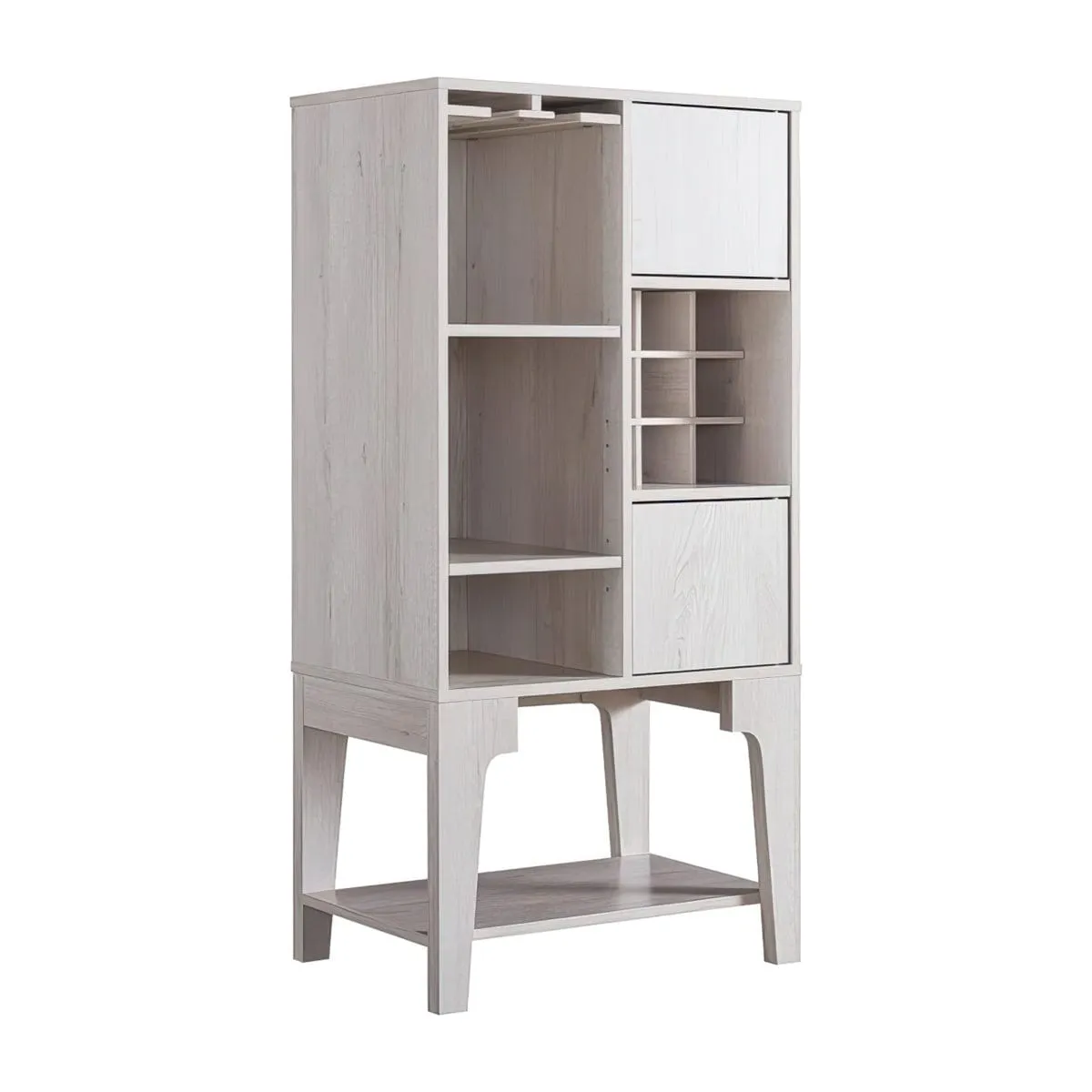 Allison Farmhouse Wood Multi-Storage Wine Cabinet