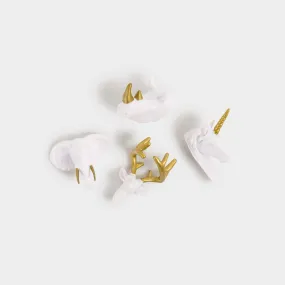 Animal Head Magnets, 8 CT White