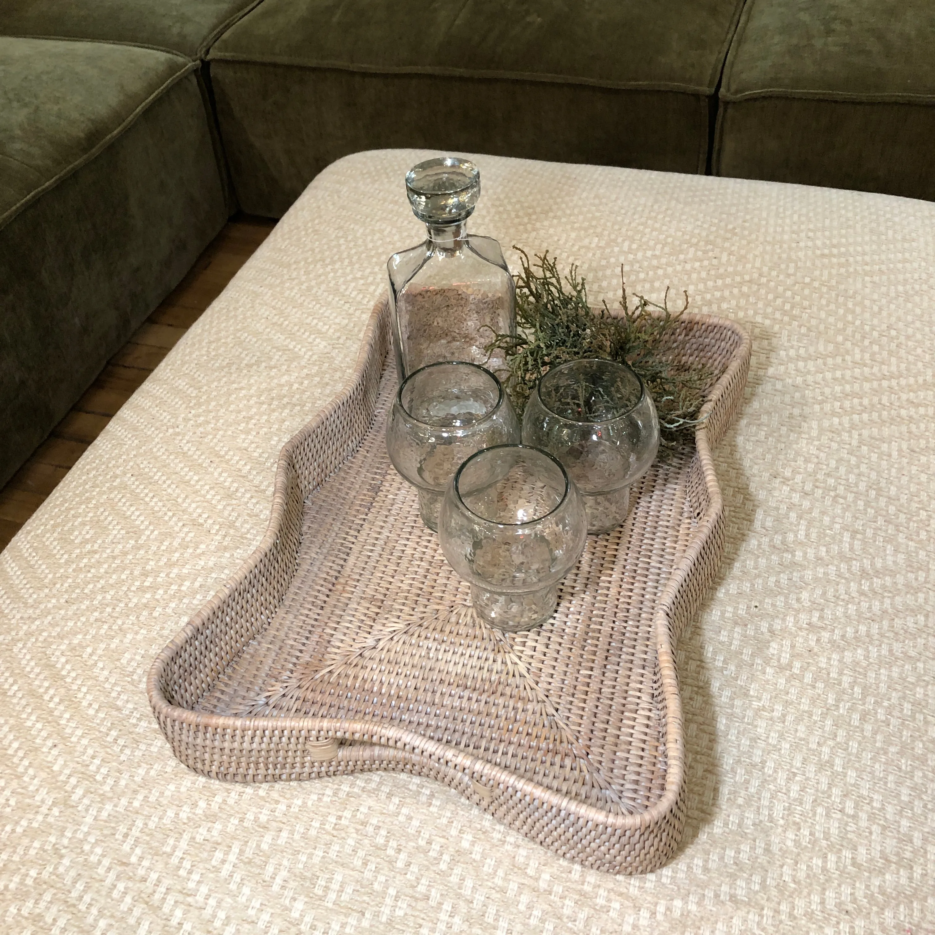 Artisan Weave Rattan Scallop Trays- Size Choice