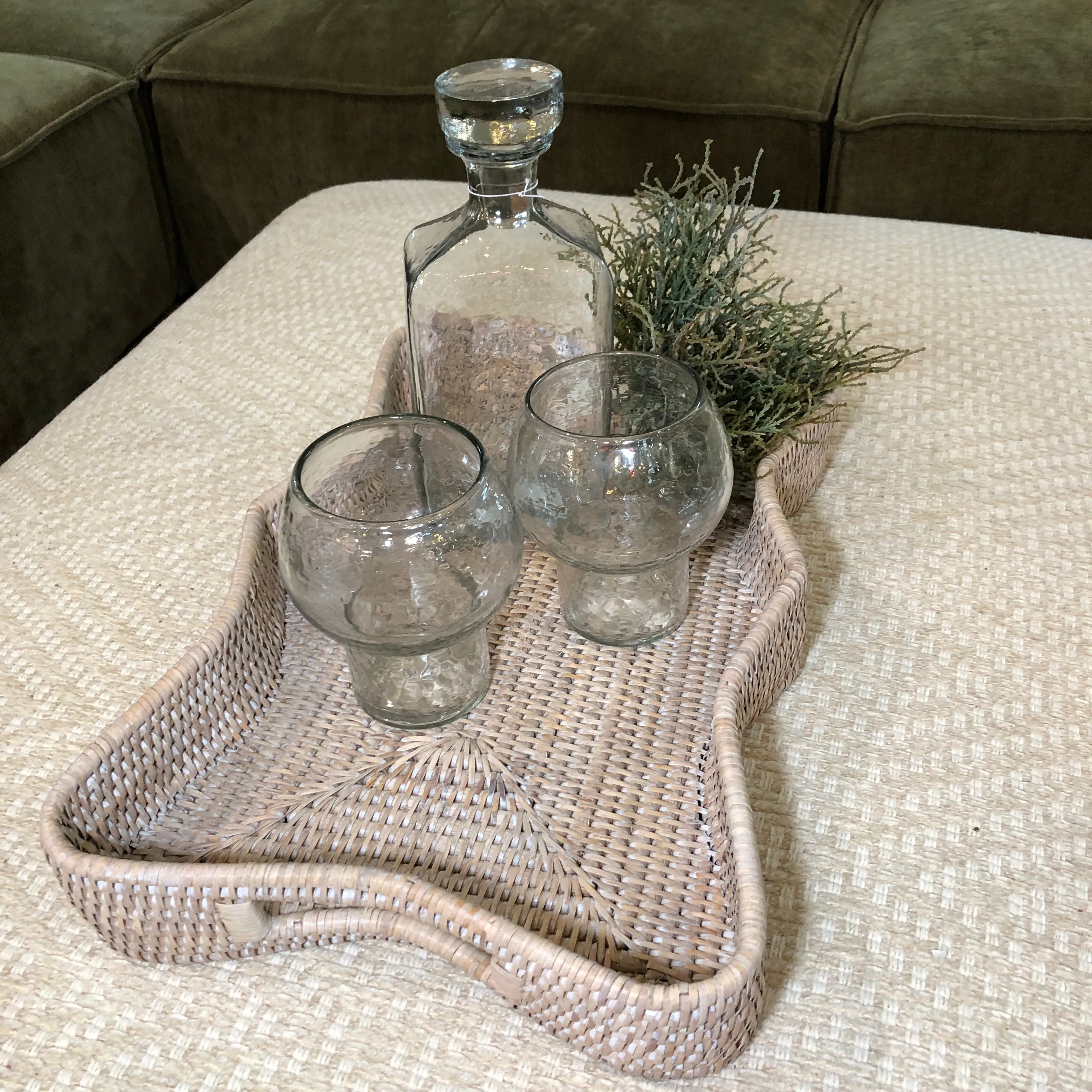 Artisan Weave Rattan Scallop Trays- Size Choice