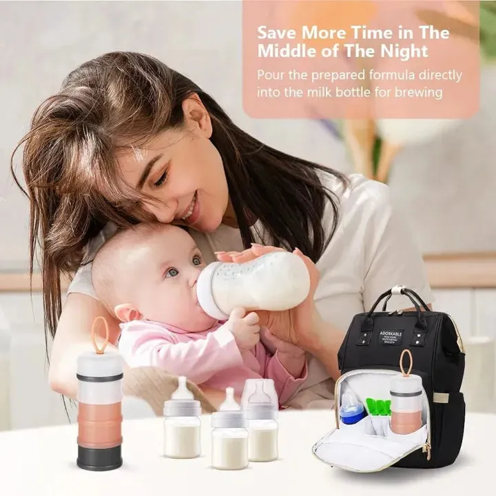 Baby Milk Formula Dispenser, Spill Proof Baby Snack Storage Container Stackable Travel Formula Container, BPA Free (Pink)