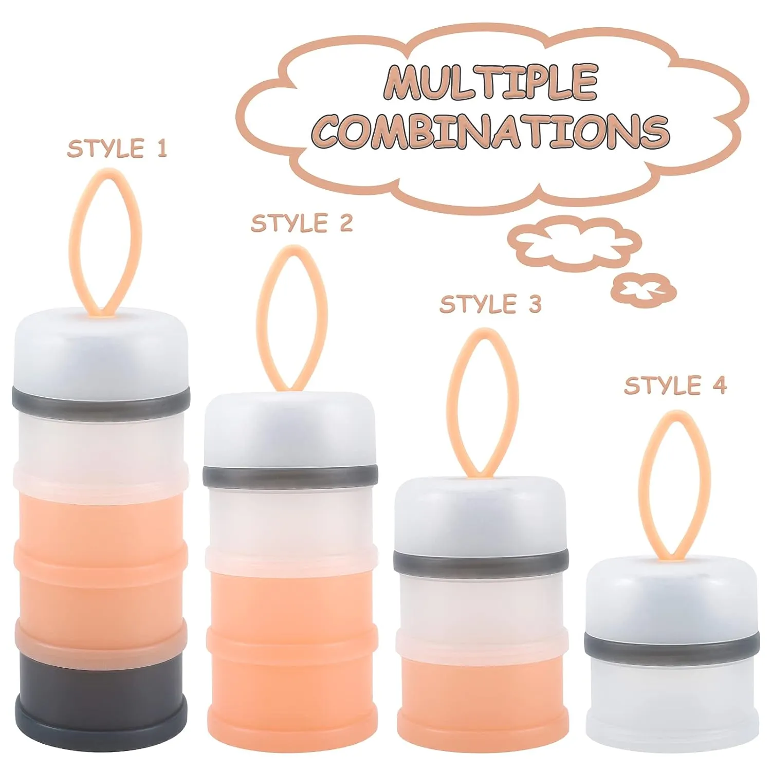 Baby Milk Formula Dispenser, Spill Proof Baby Snack Storage Container Stackable Travel Formula Container, BPA Free (Pink)