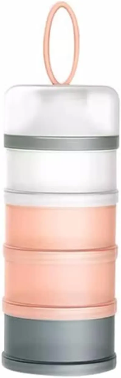 Baby Milk Formula Dispenser, Spill Proof Baby Snack Storage Container Stackable Travel Formula Container, BPA Free (Pink)