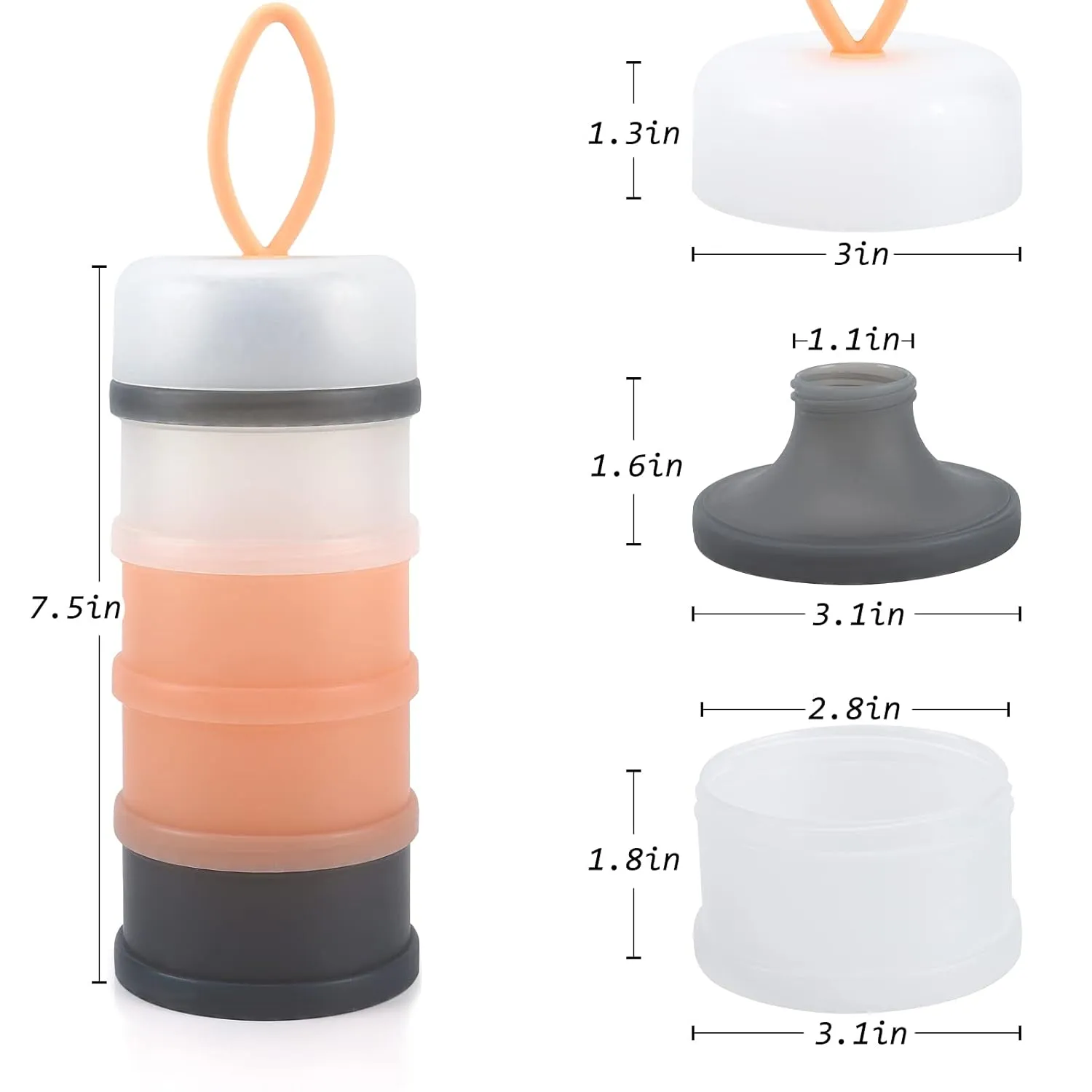 Baby Milk Formula Dispenser, Spill Proof Baby Snack Storage Container Stackable Travel Formula Container, BPA Free (Pink)