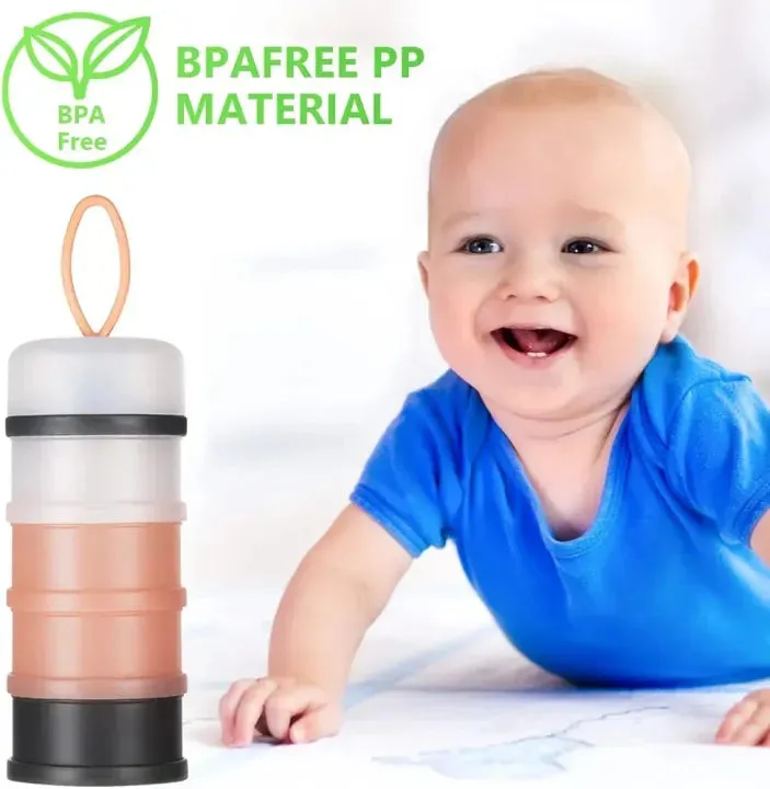 Baby Milk Formula Dispenser, Spill Proof Baby Snack Storage Container Stackable Travel Formula Container, BPA Free (Pink)