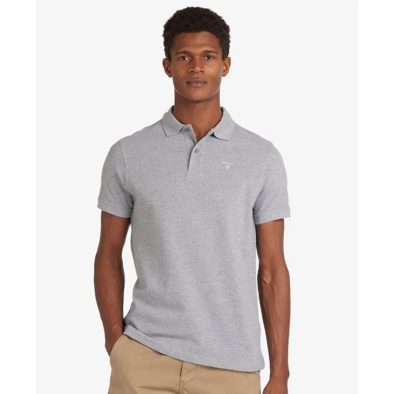 Barbour Sports Polo Mens Shirt - Grey Marl