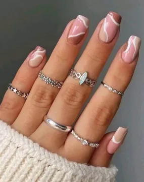 Beauty - Nails - brown beige swirl