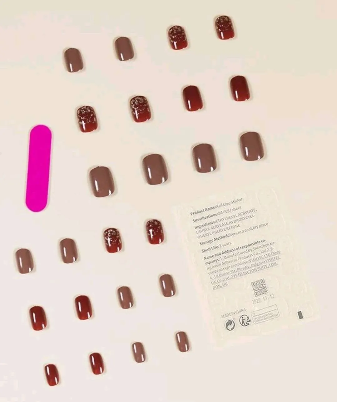 Beauty - Nails - short - brown square