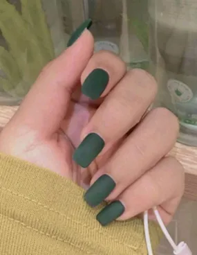 Beauty - Nails - short - green matt
