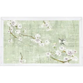 BLOSSOM FANTASIA Celadon 22.5X14.5 ACRYLIC TRAY