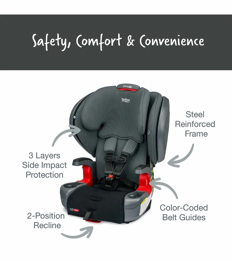 Britax Grow With You ClickTight Plus Harness Booster Car Seat - Black Ombre