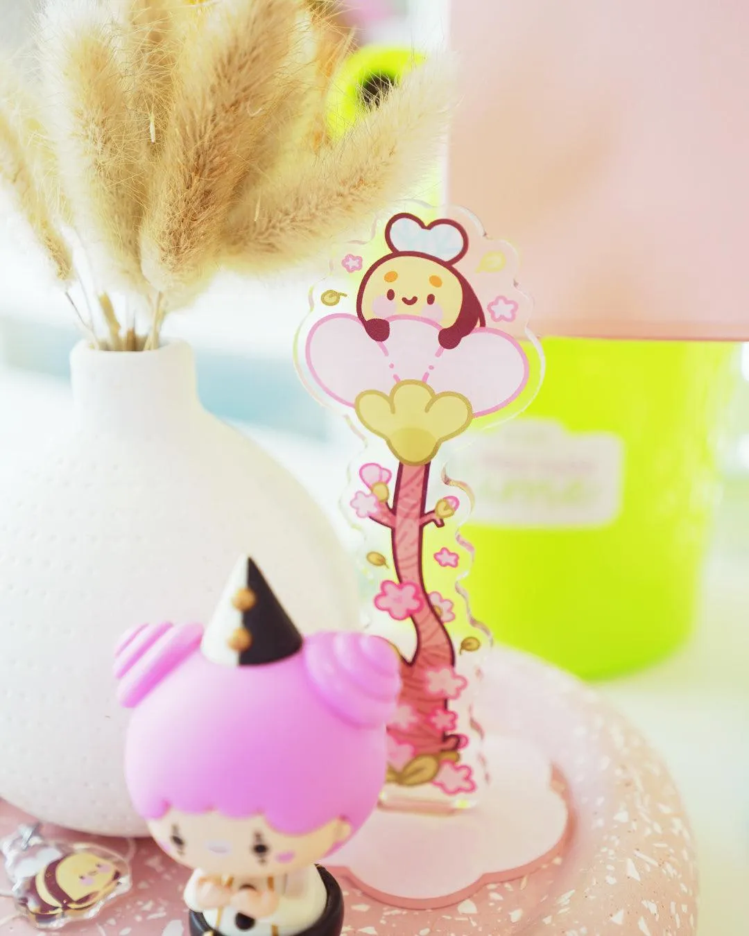 Bumblebutt Sakura Washi Tape Stand | Whimsical Desk Decor | Acrylic Washi Storage Tower