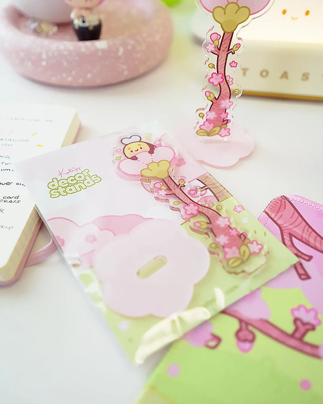 Bumblebutt Sakura Washi Tape Stand | Whimsical Desk Decor | Acrylic Washi Storage Tower