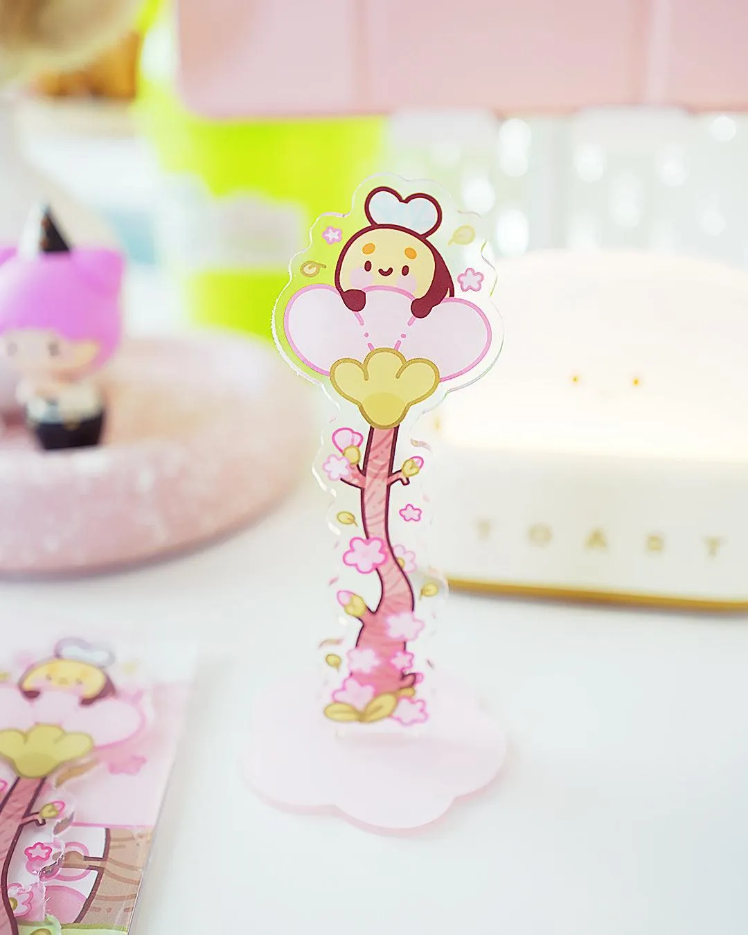 Bumblebutt Sakura Washi Tape Stand | Whimsical Desk Decor | Acrylic Washi Storage Tower