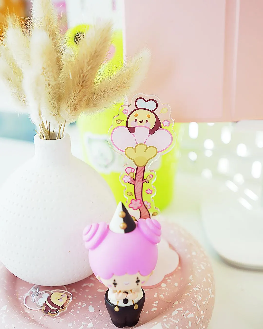 Bumblebutt Sakura Washi Tape Stand | Whimsical Desk Decor | Acrylic Washi Storage Tower
