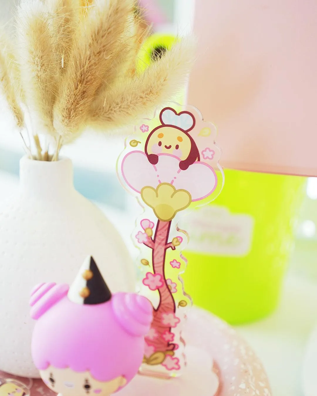 Bumblebutt Sakura Washi Tape Stand | Whimsical Desk Decor | Acrylic Washi Storage Tower