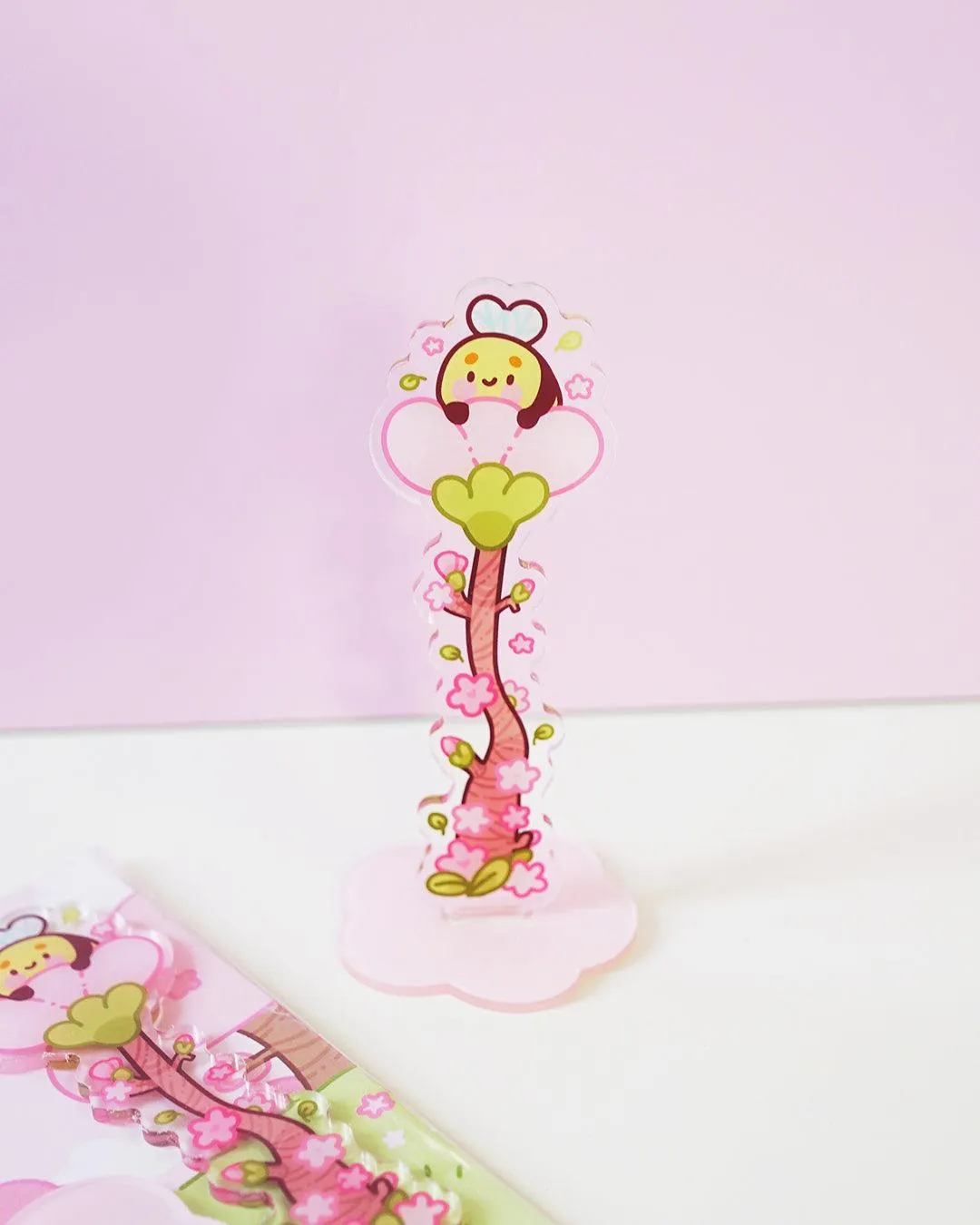 Bumblebutt Sakura Washi Tape Stand | Whimsical Desk Decor | Acrylic Washi Storage Tower